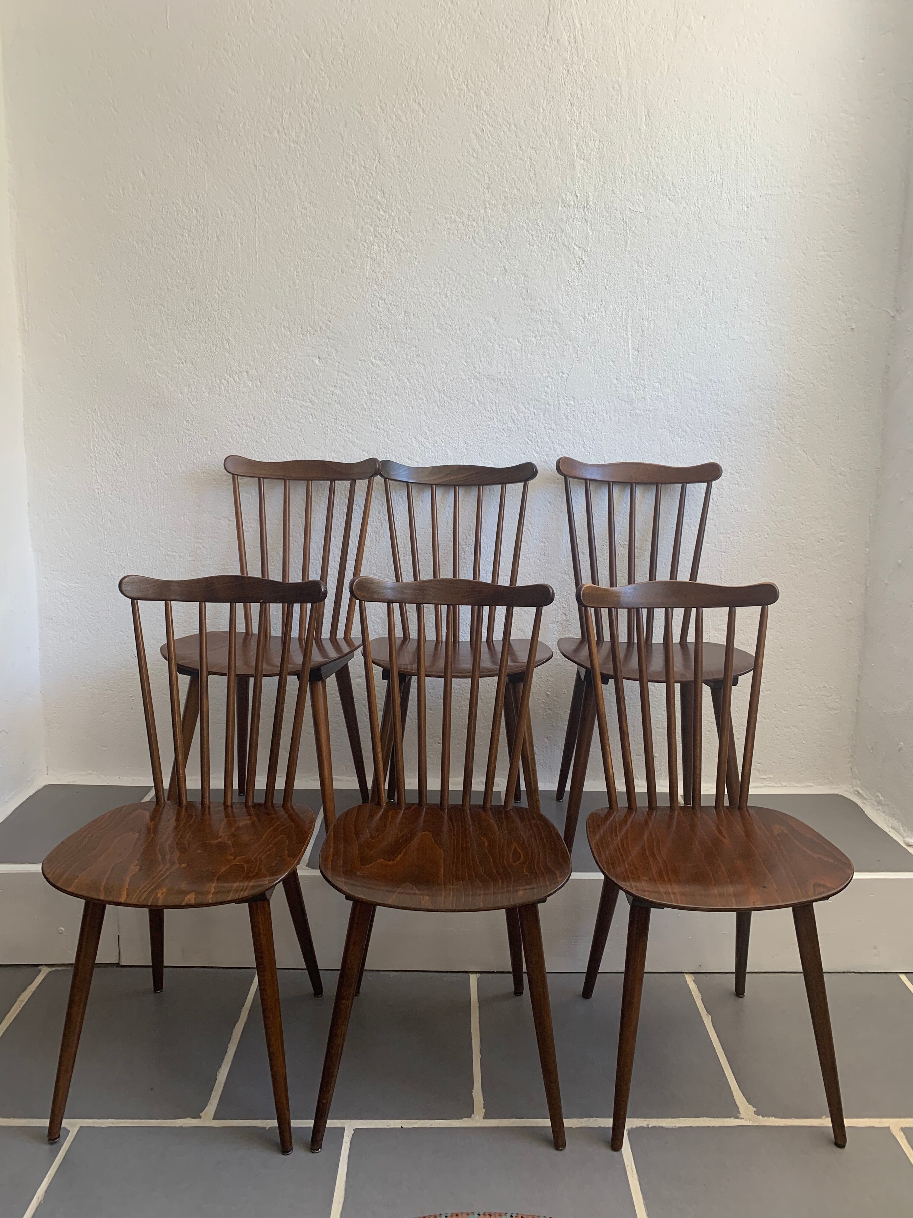 6 vintage bistro chairs