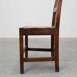 Antique oak late 19th century oak side chair, Belgium