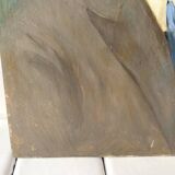 Old portrait in oil on panel 1920, vintage painting of a man signed Cagnet