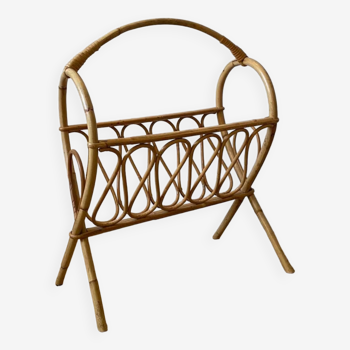 Rattan magazine holder