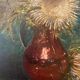 Old painting, still life with thistles signed C.Jung, 1928
