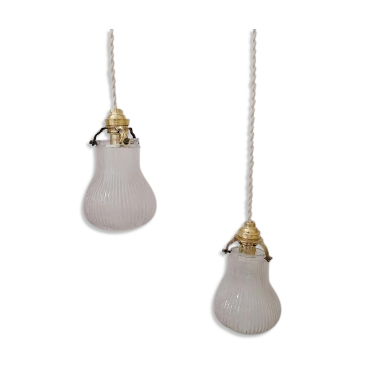 Duo of small glass pendants