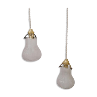 Duo of small glass pendants