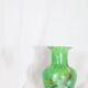 Speckled green crystal vase by mf cristal de paris
