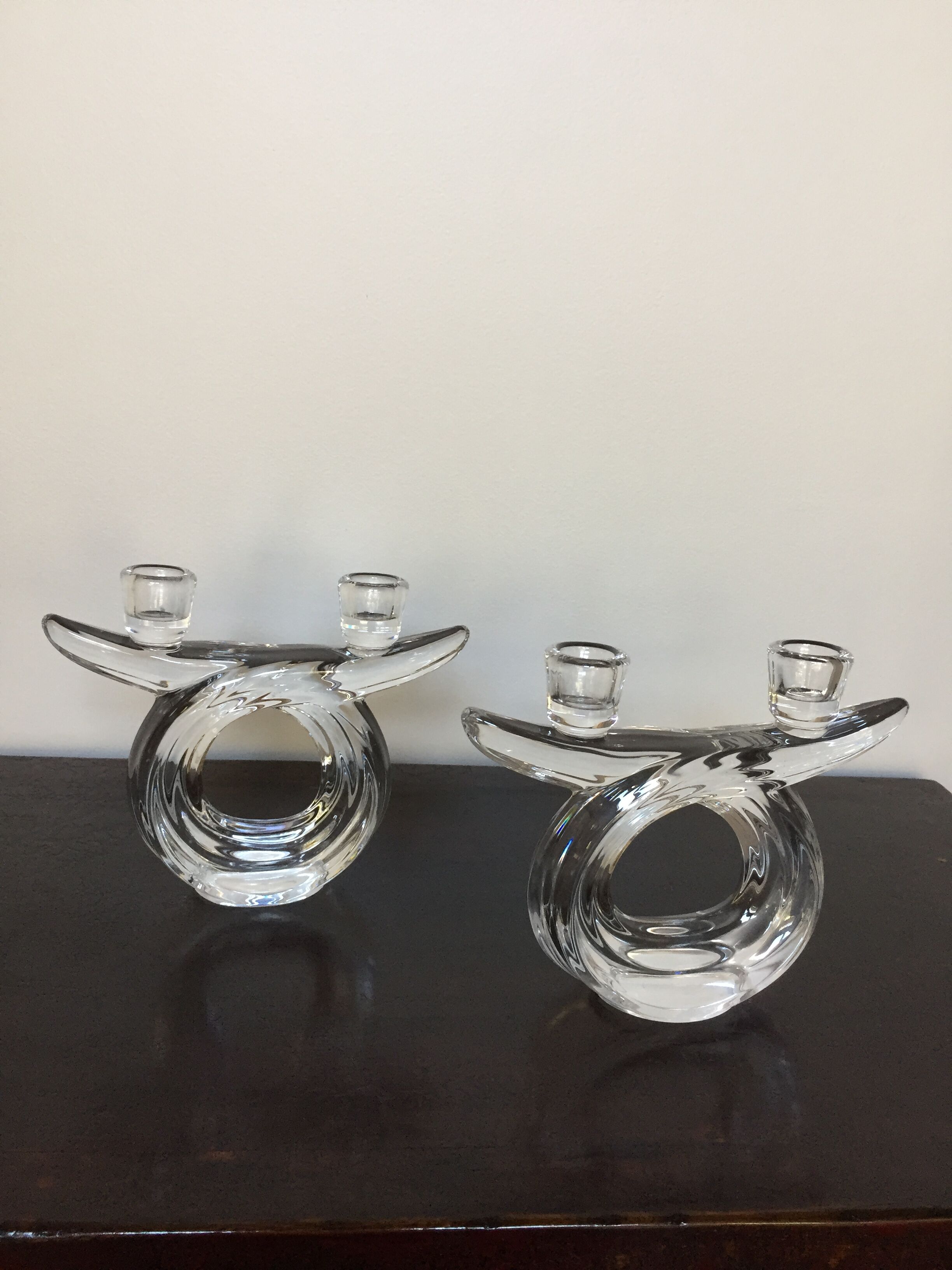 Pair of Art Deco Cristallerie de Vannes candlesticks