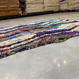 Tapis multicolor en tissu boucherouite 142x250cm