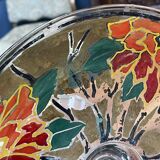 Enamelled glass footed bowl signed LEG for LEGRAS