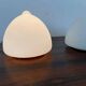 Pair of Czech Opaline Glass Sculptural Table Lamps, 1970s