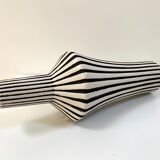 Graphic ceramic vase with black and white stripes