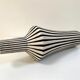 Graphic ceramic vase with black and white stripes