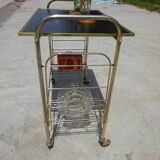 Gold-plated brass vinyl rack trolley