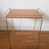 Metal and wood end table