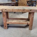 Solid oak carpenter's workbench