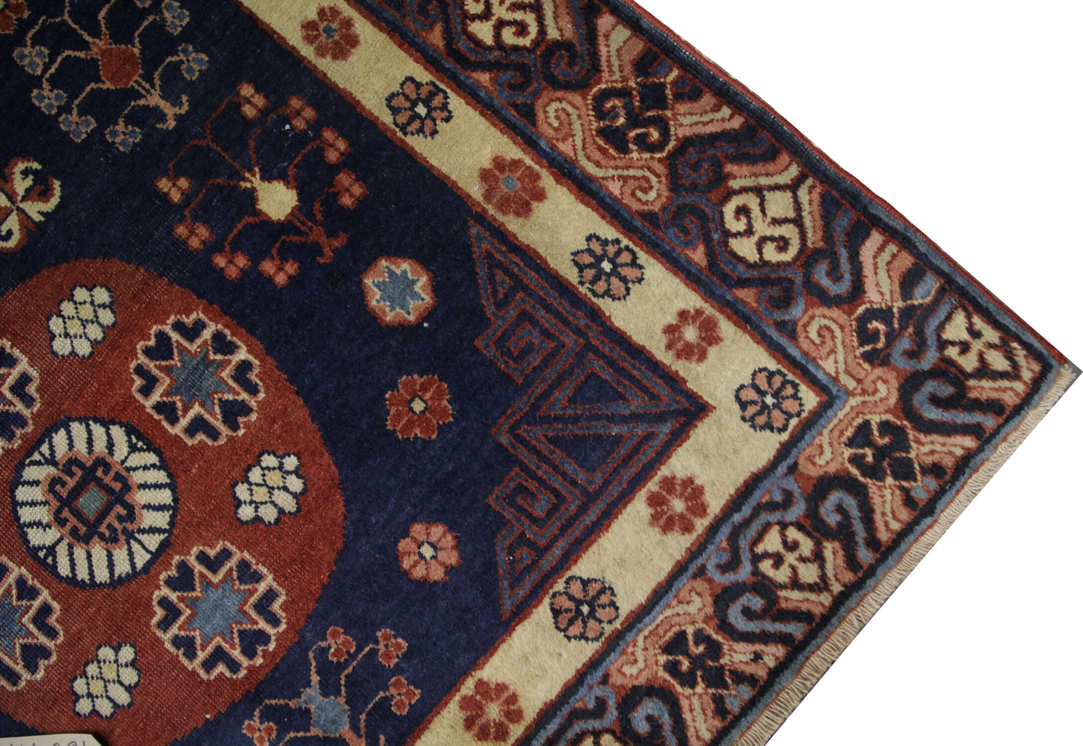 Handwoven antique wool khotan rug- 119x286cm