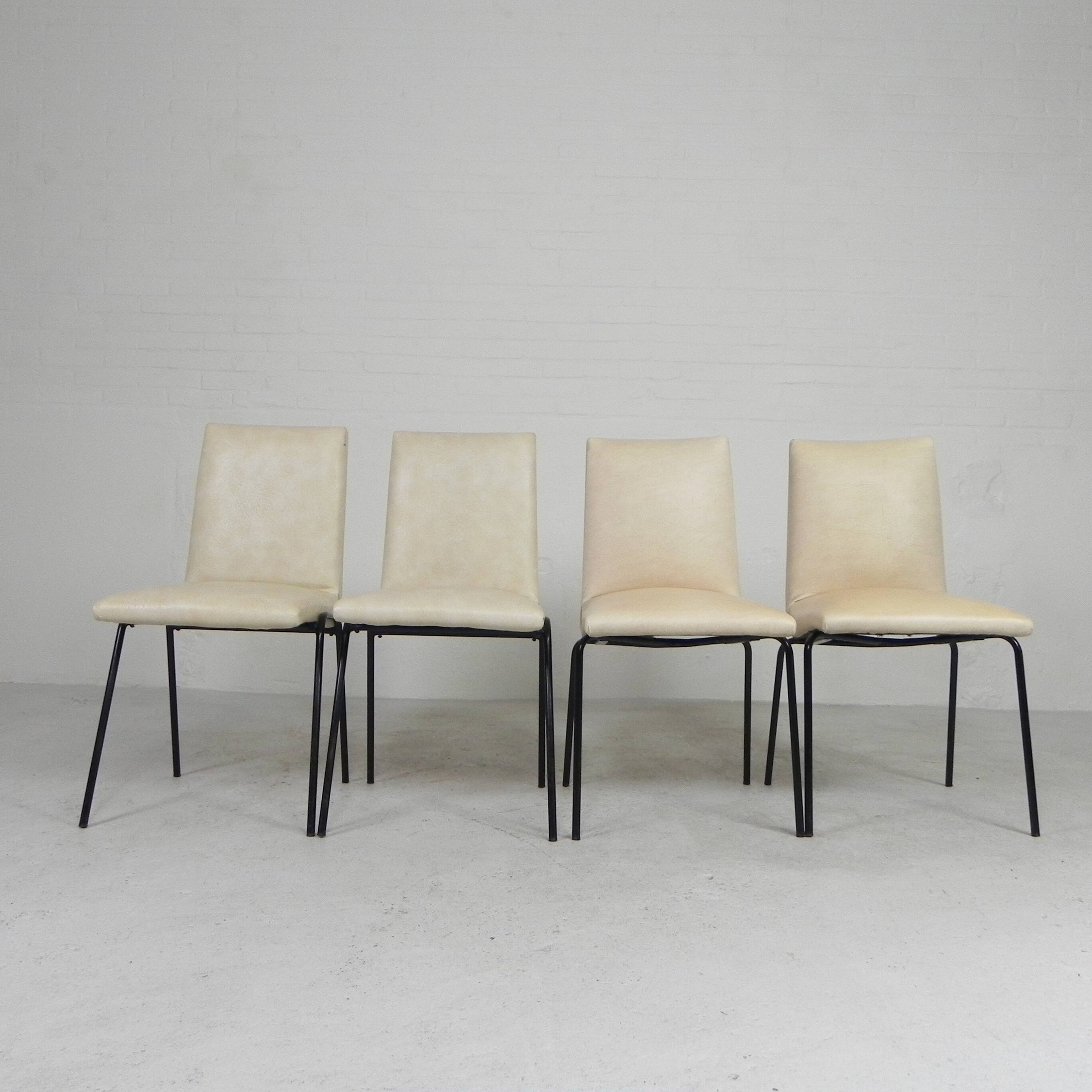 Set of 4 Meurop chairs by Pierre Guariche, 1950s