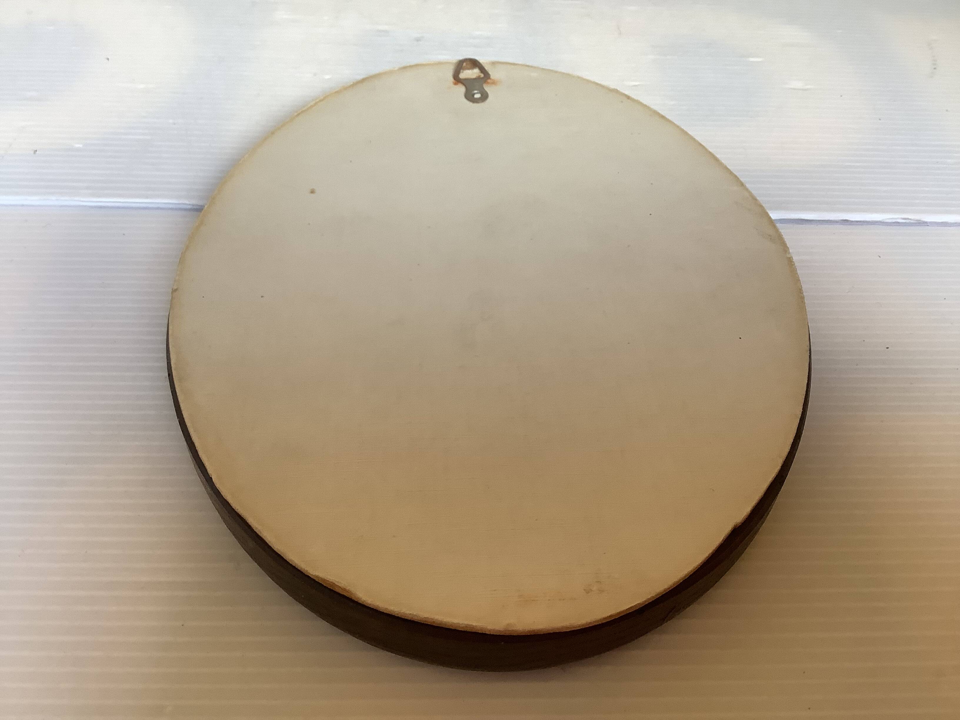 Mini oval wooden mirror