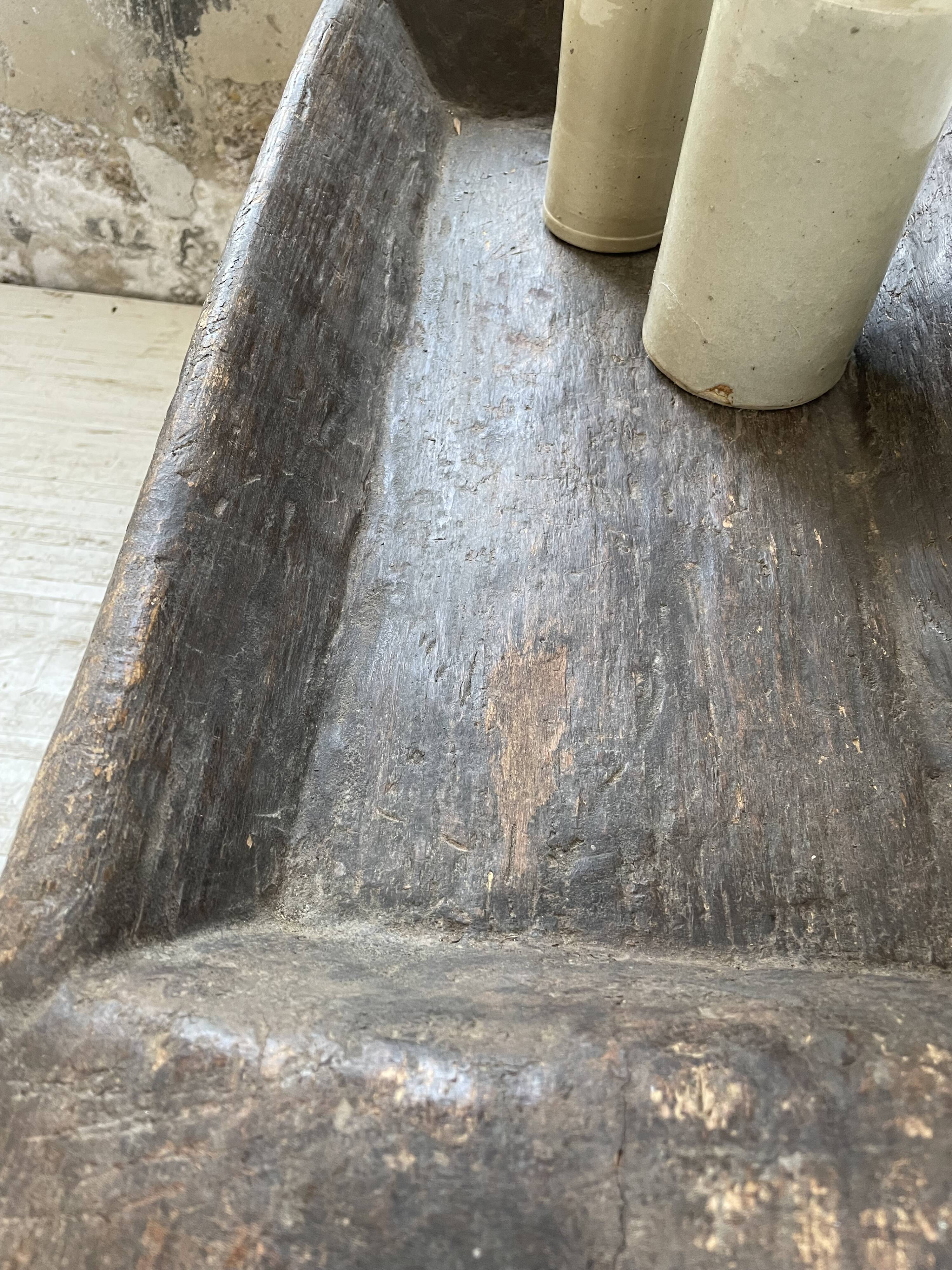 Brutalist solid wood console