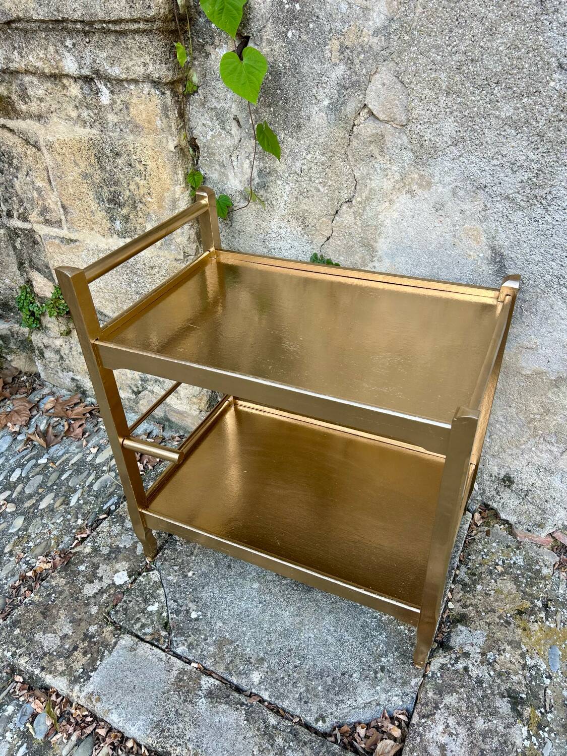 Golden serving tray