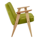 Fauteuil moderne en velours vert lime design par Chierowski