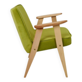 Fauteuil moderne en velours vert lime design par Chierowski