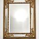 Grand miroir italien doré en bois à verre biseauté