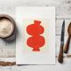 Painting on paper - majo - bright red - signed eawy