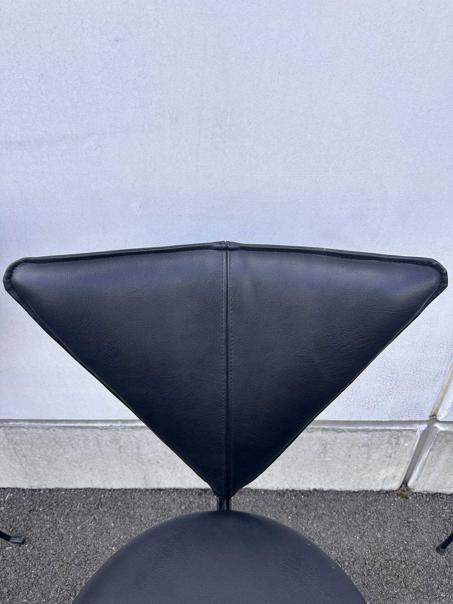 Set of 4 Lübke chairs in black leather, premium version – Germany, 1960