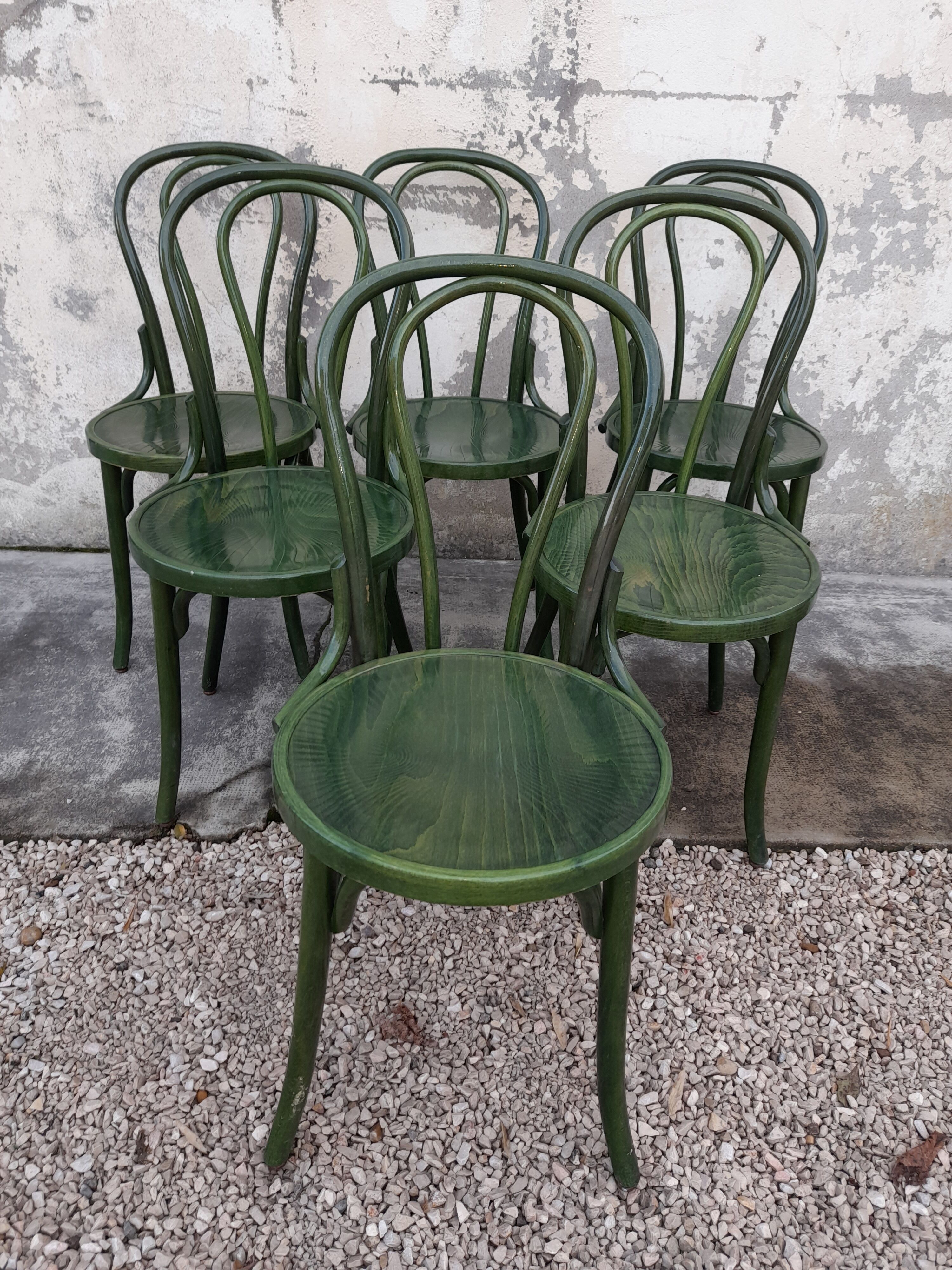 Série de 6 chaises de bistrot design Thonet, édition inconnue