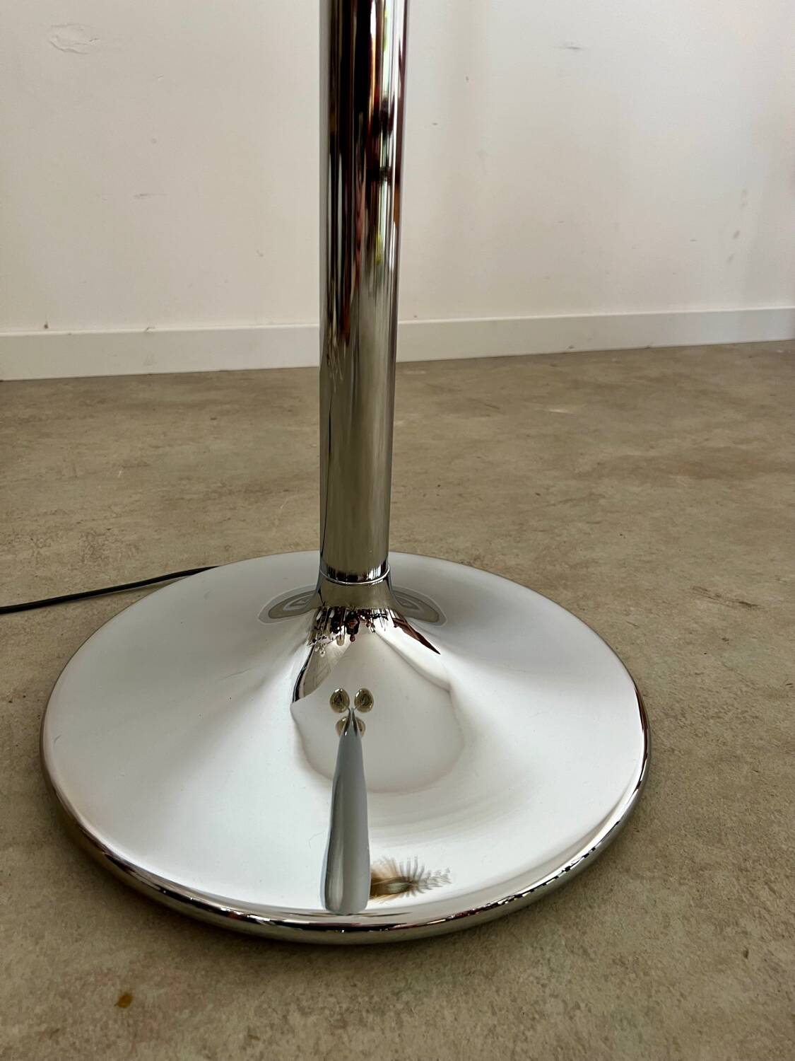 Old 3-light chrome and smoked glass floor lamp Italian design from the 70s vintage