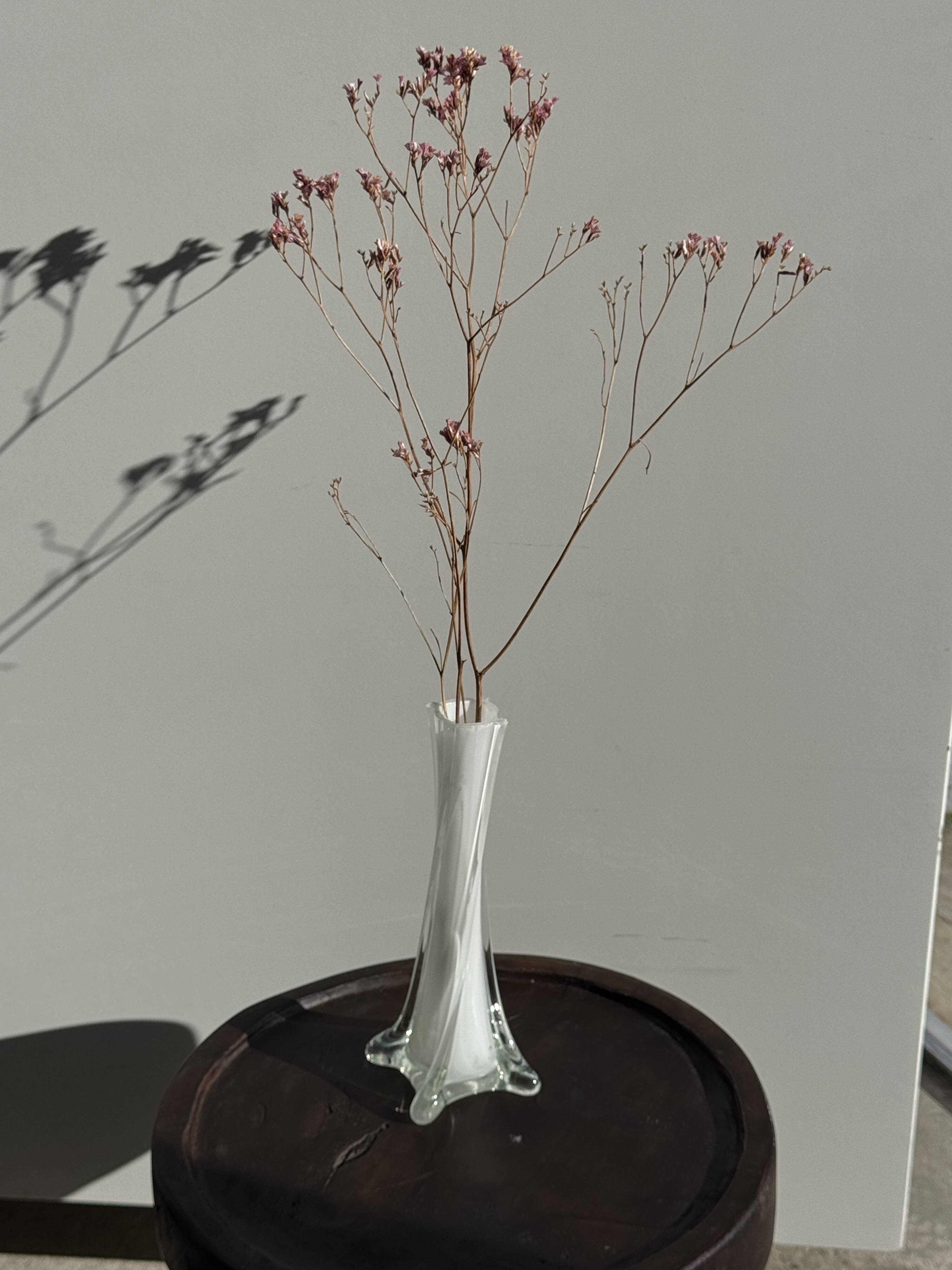 White glass bud vase