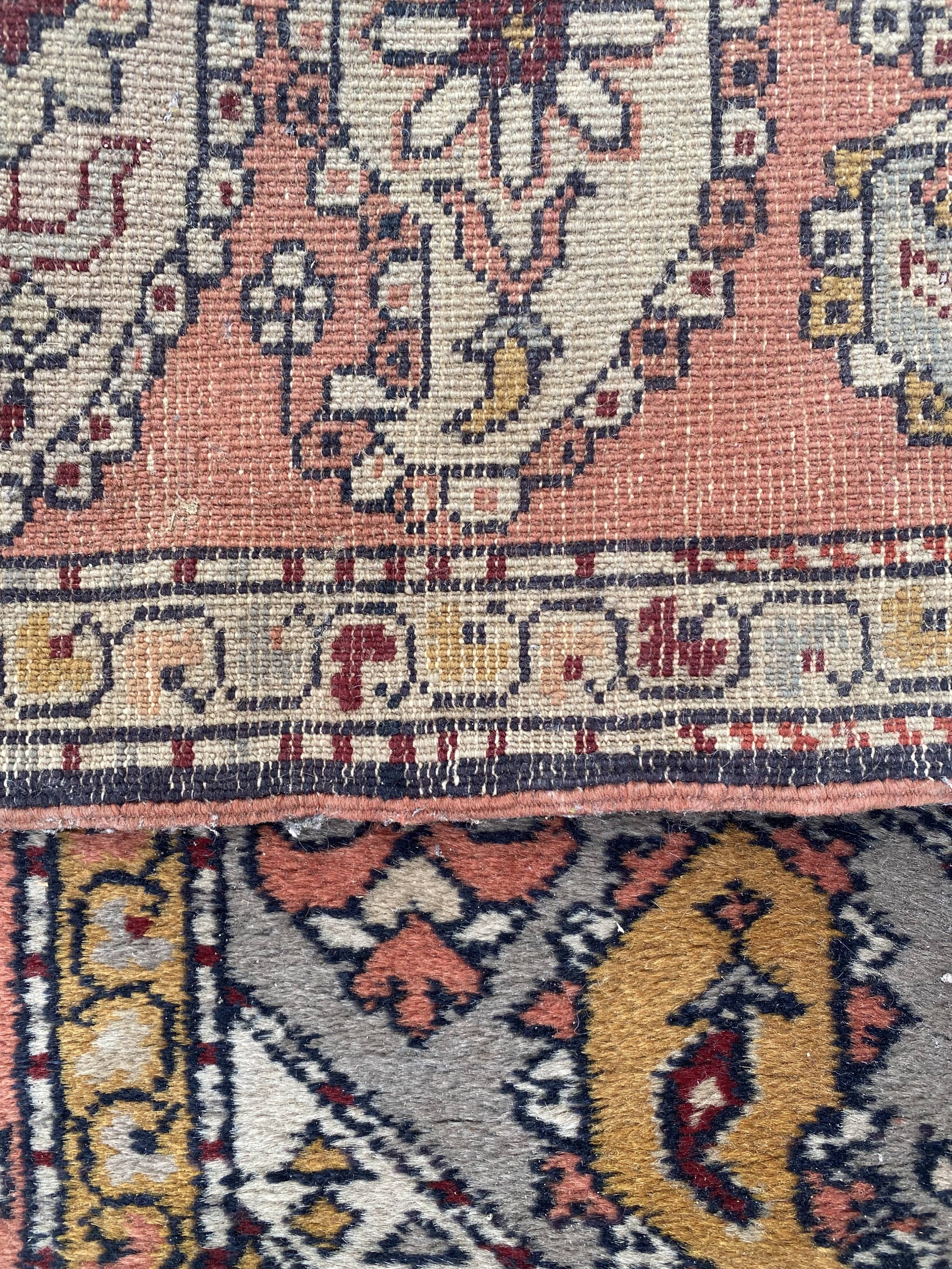 Vintage sinkiang carpet for handmade corridor 90x358 cm