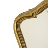 Petit miroir baroque doré à la feuille d'or classique France années 60
