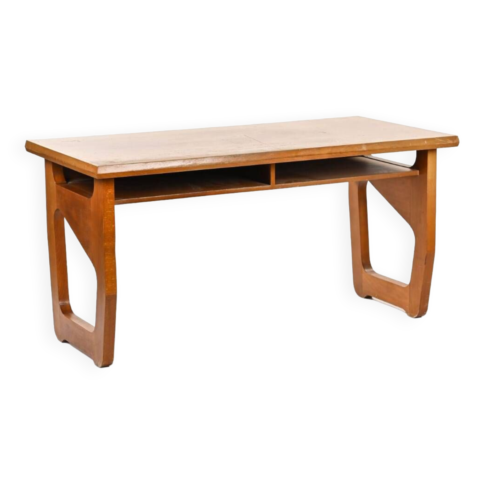 Desk with two openwork cheeks on the sides design 1980