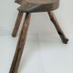 Tripod stool solid wood folk art 60s