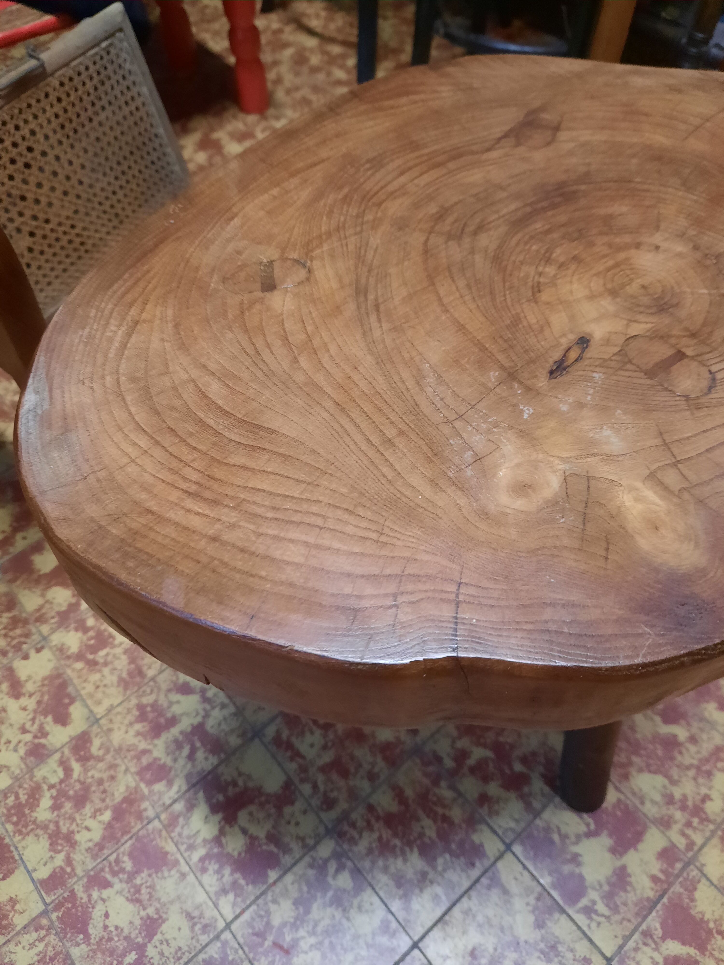 Tree trunk coffee table