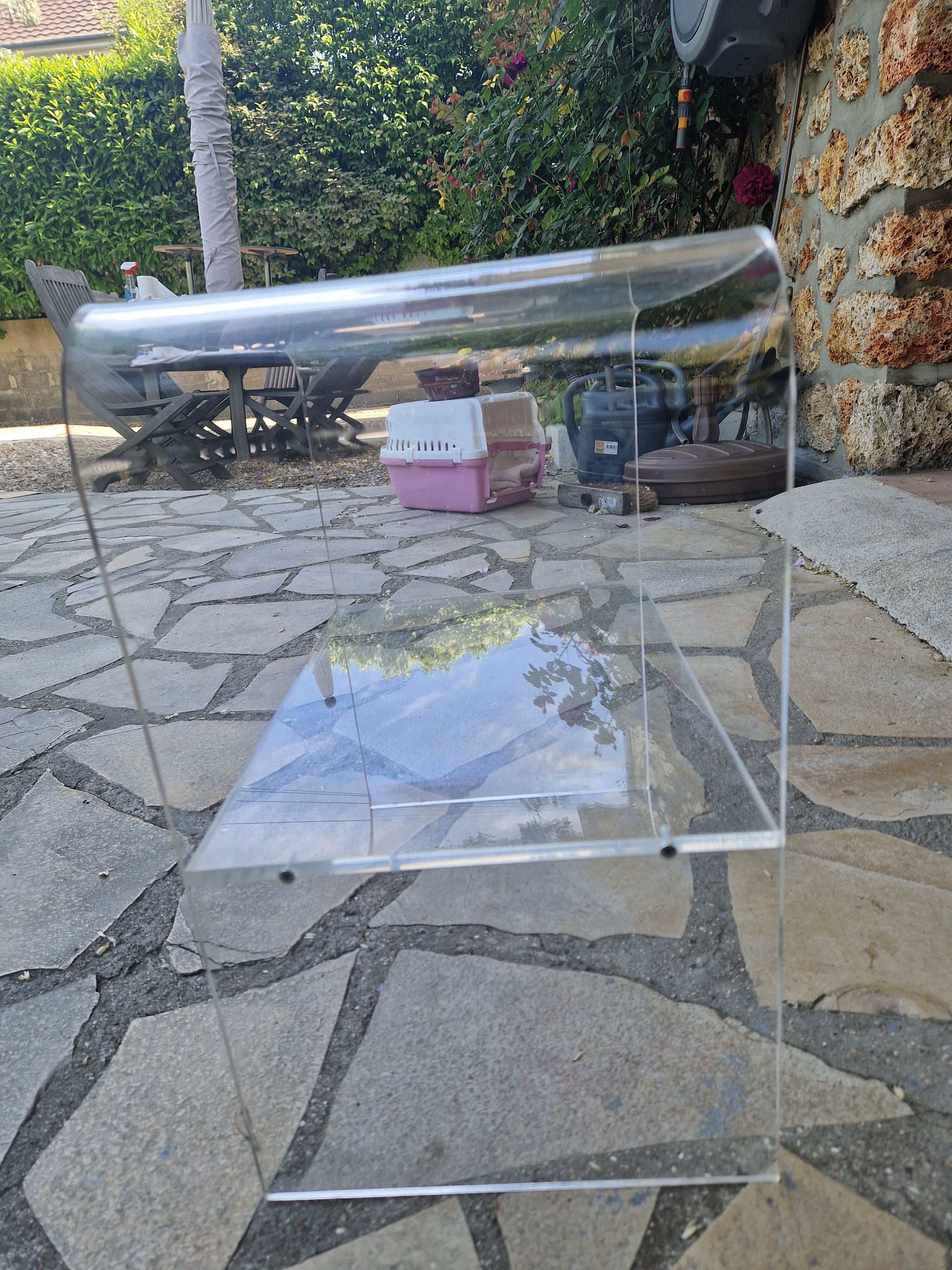 Vintage plexiglass bedside table