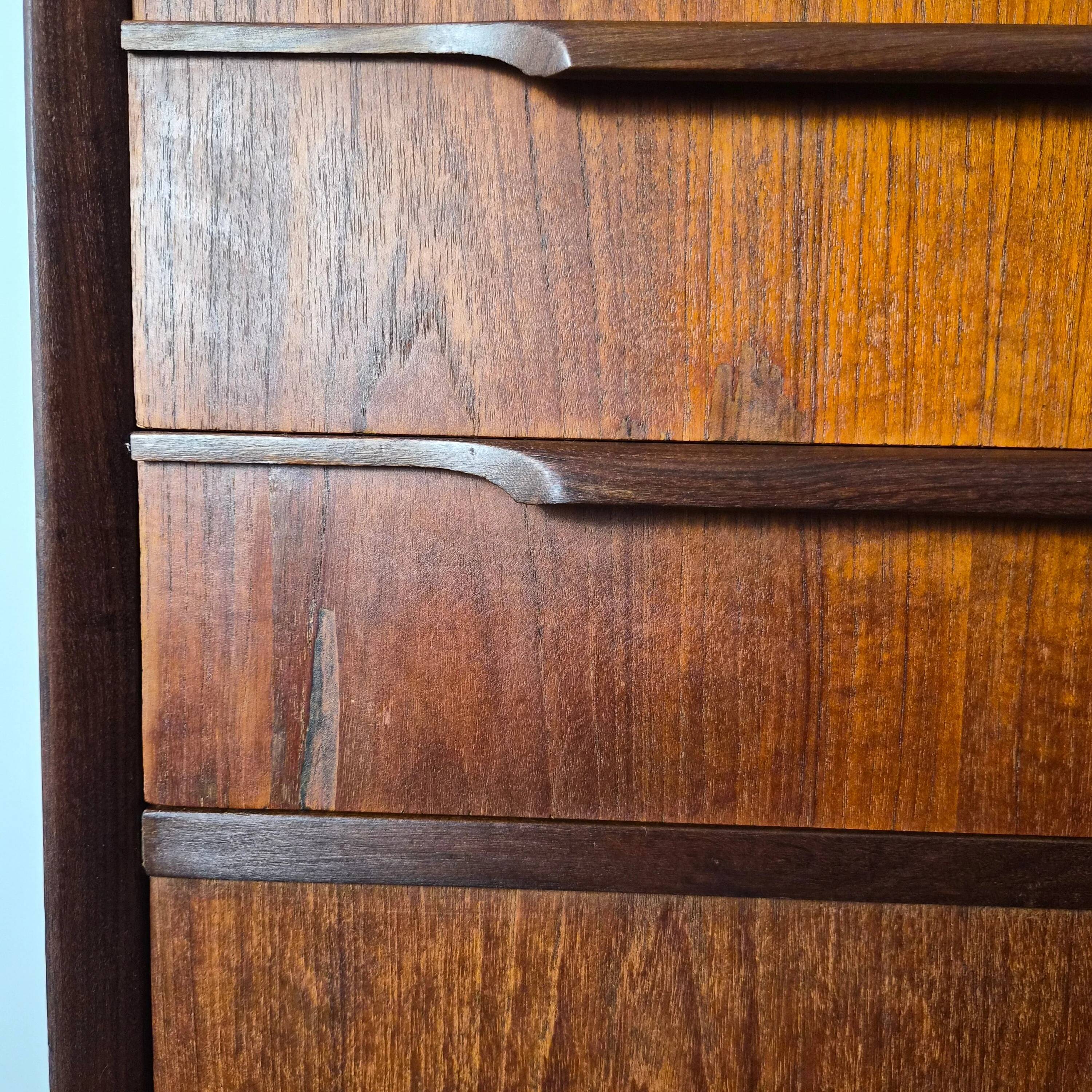 Teak sideboard with drawers and doors, Denmark, 1960.