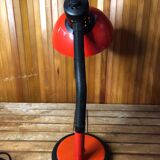 Old aluminor articulated lamp red & black metal 1970s vintage #a545