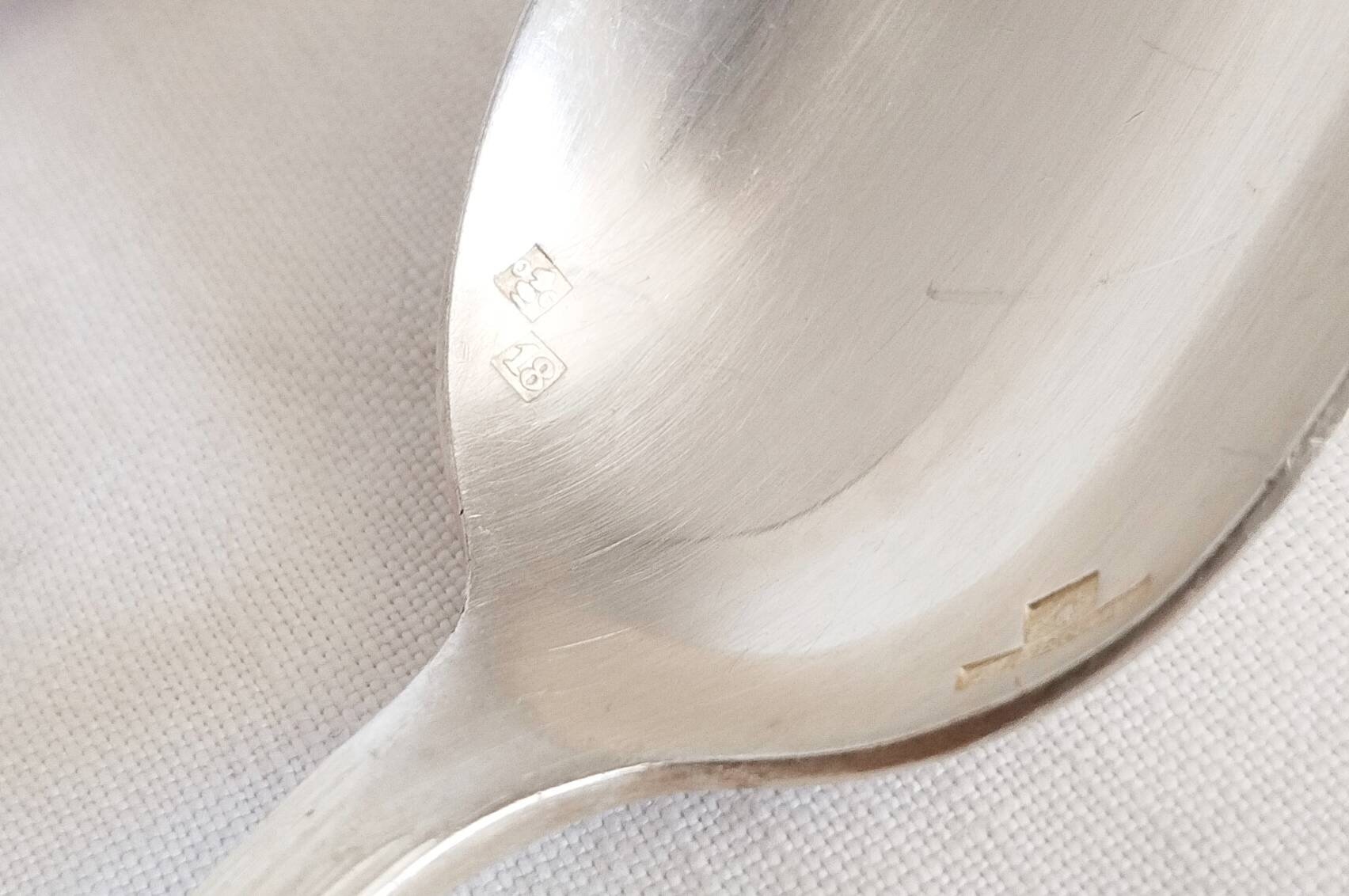 Silver cutlery set, Alfenide, ribbon decoration