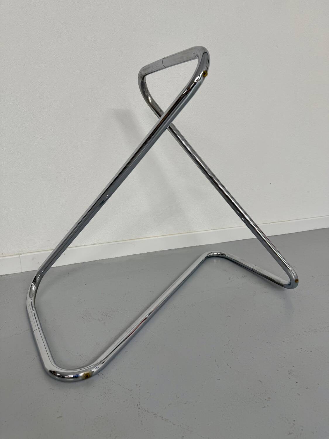 Tubular coffee table and smoked glass, French design, vintage 60s