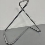 Tubular coffee table and smoked glass, French design, vintage 60s