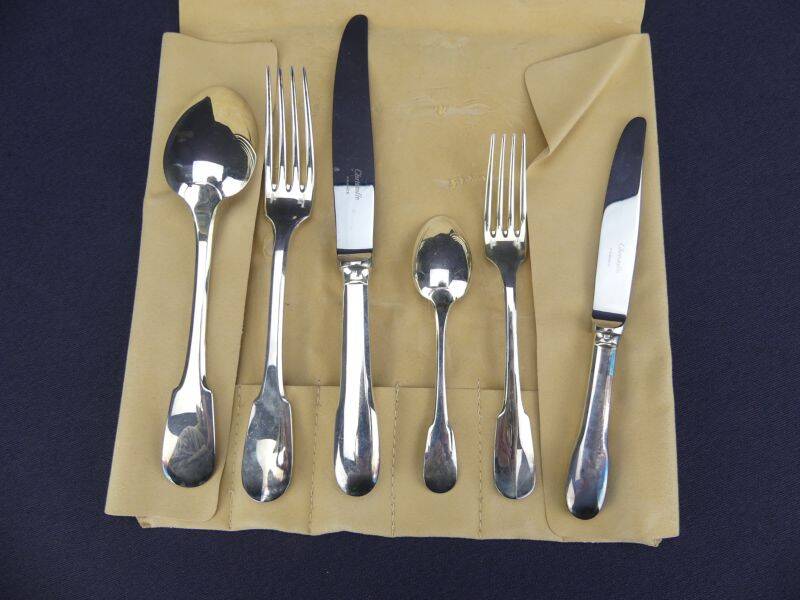 Christofle, Cluny, 6 sets of 6 cutlery.