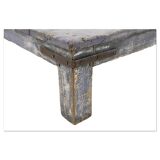 Table basse en bois à la patine bleue