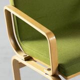 Bentwood chair in green upholstery Bill Stephens style, Denmark, 1970s