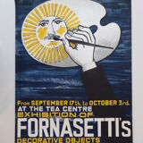 Original old poster fornasetti expo london 1958