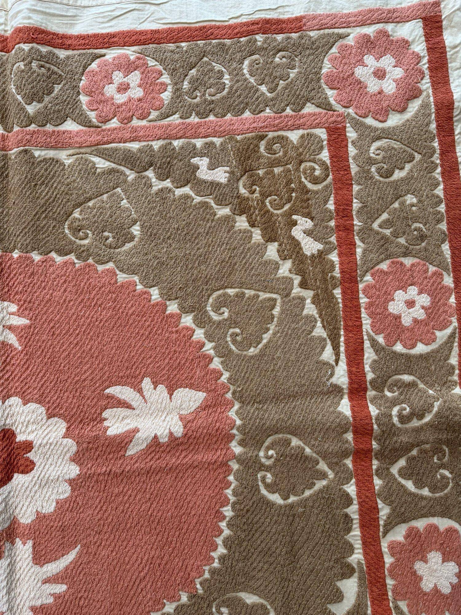 Vintage hand-embroidered tablecloth 133x134 cm