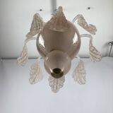 Tomaso Buzzi, Mid-century pink "bullicante" glass chandelier by Venini