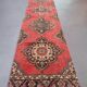 Distressed turkish runner 400x81 cm wool vintage tribal rug