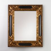 Carved Baroque Black and Giltwood Mirror, France 1850s