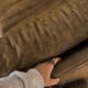 Pair of vintage cognac leather armchairs & solid wood – club/lounge style